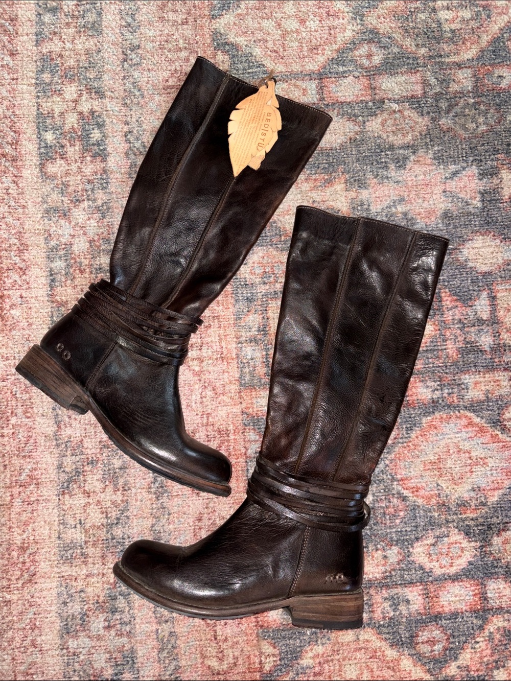 Women’s Bedstu Leather Boots in Dark Brown size 7.5